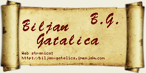 Biljan Gatalica vizit kartica